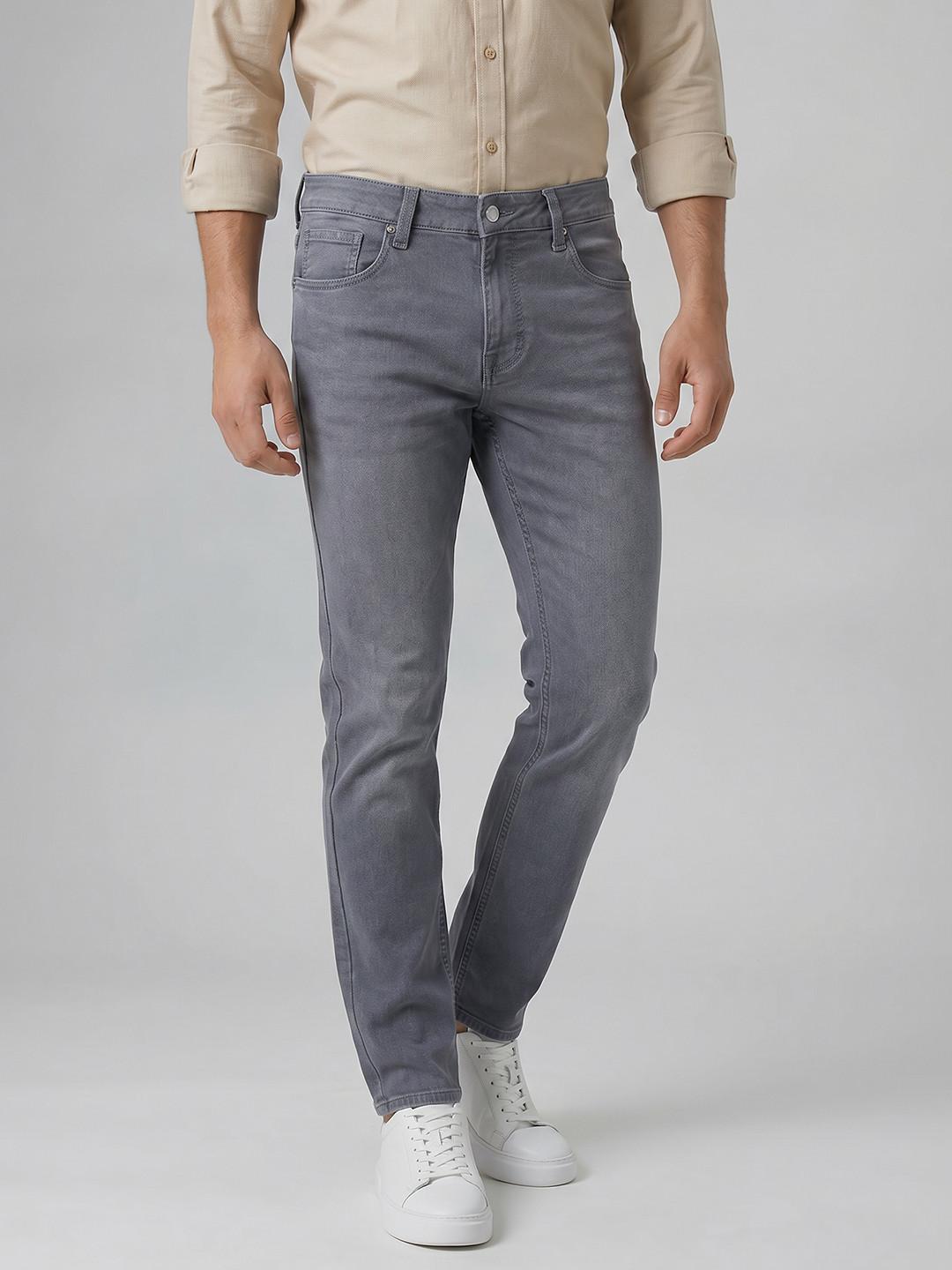 Spykar Men Ricardo Mid Rise Straight Fit Grey Jeans