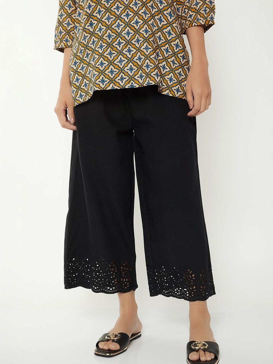 max Women Embellished Cropped Ethnic Palazzos
