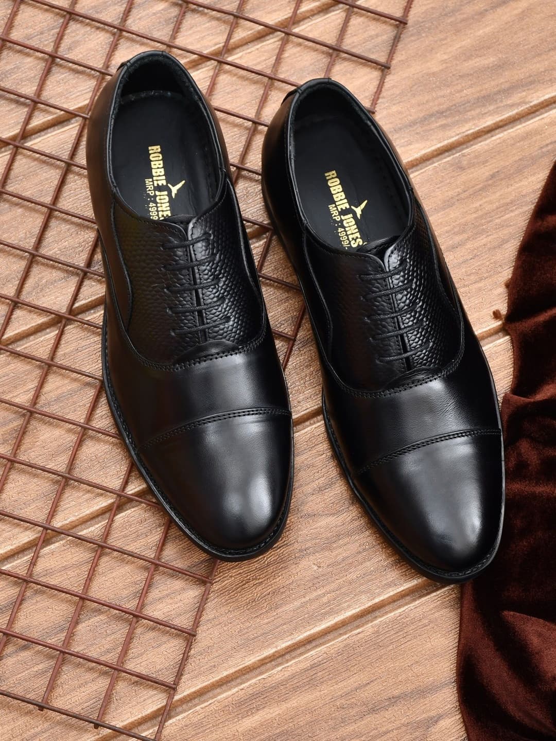 LABBIN Men Leather Pointed Toe Lace-Ups Formal Oxfords