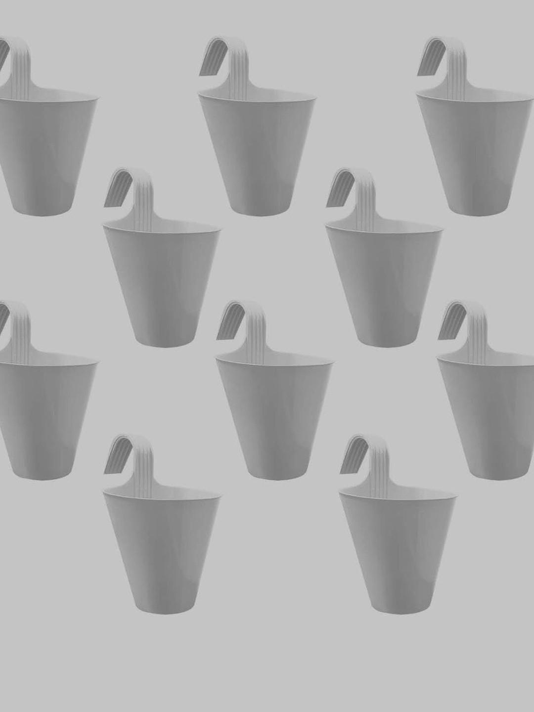 BLUEVISTA 10-Pcs White Oval Hook Hang Pot Planters