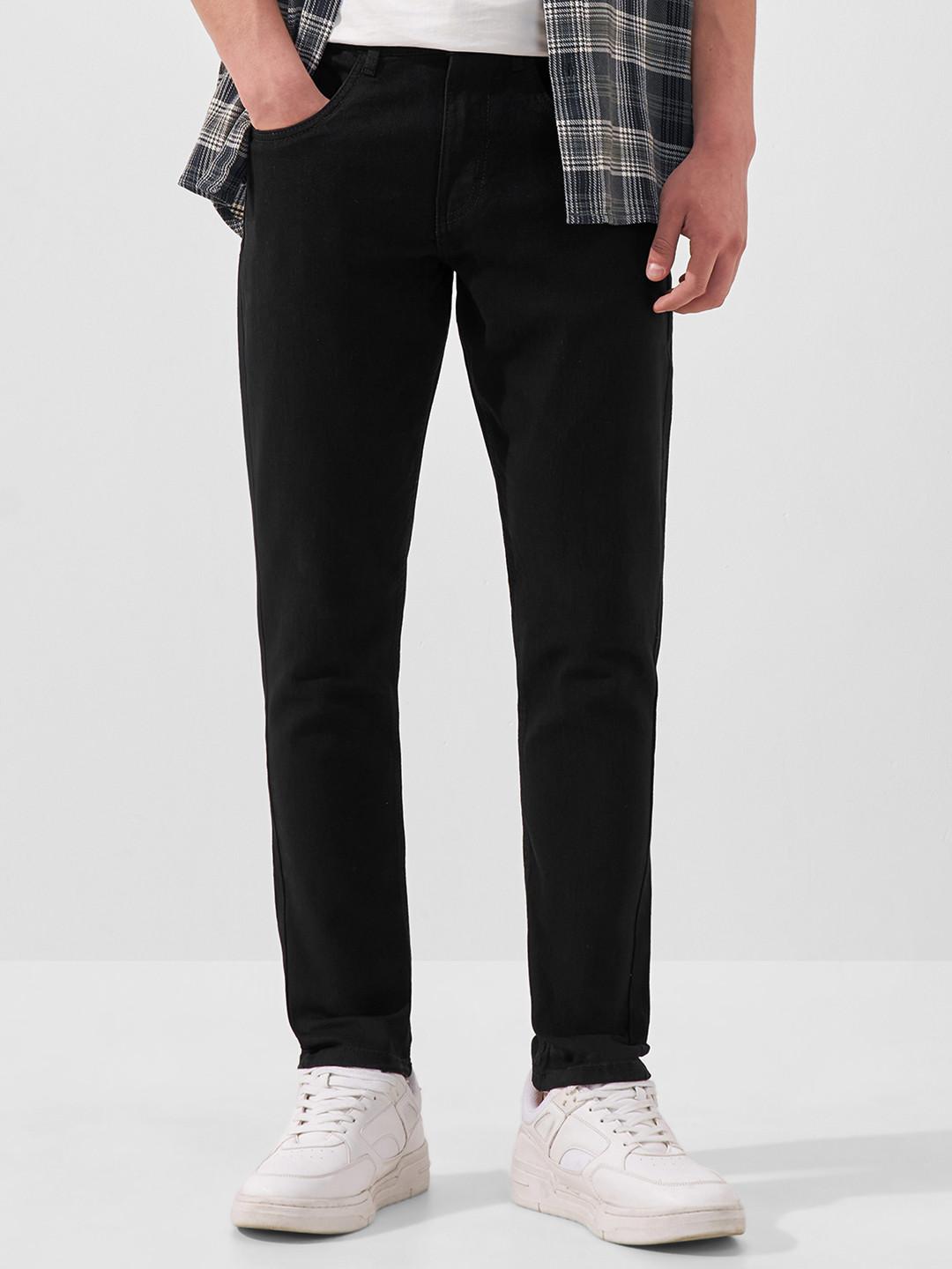 HIGHLANDER Men Black Skinny Fit Mid-Rise Clean Look Jeans