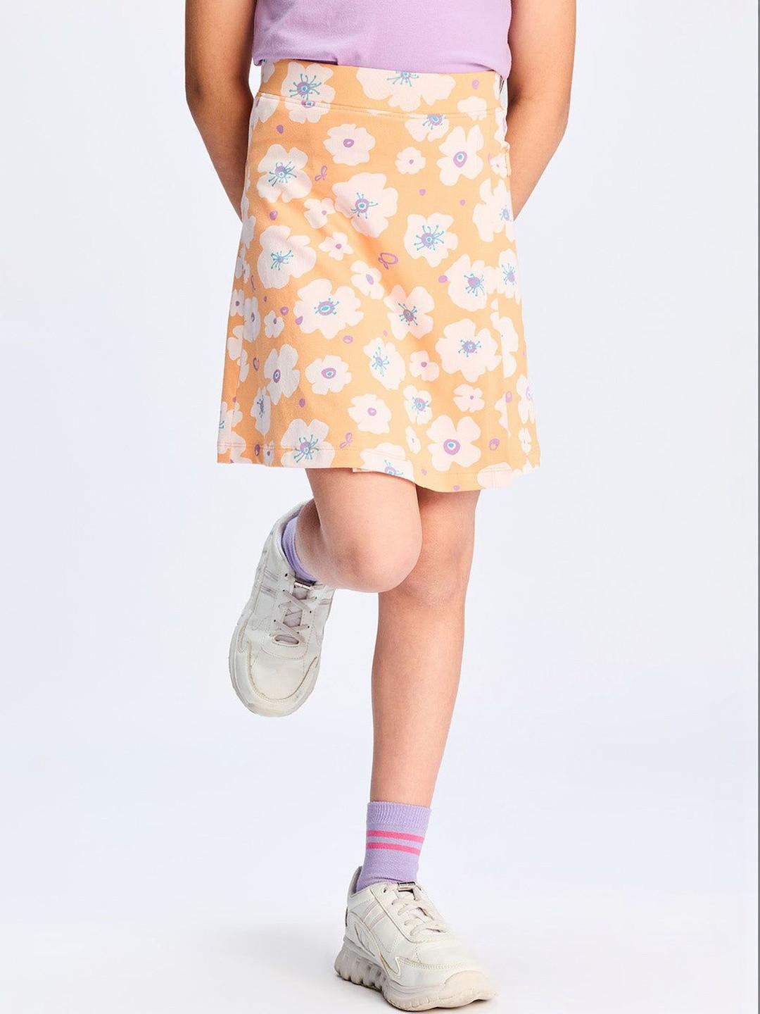 Dotokids Girls Adjustable Waist Skirt with Inner Shorts