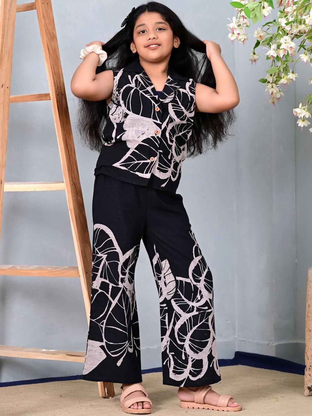 BAESD Cotton Printed Top with Palazzos