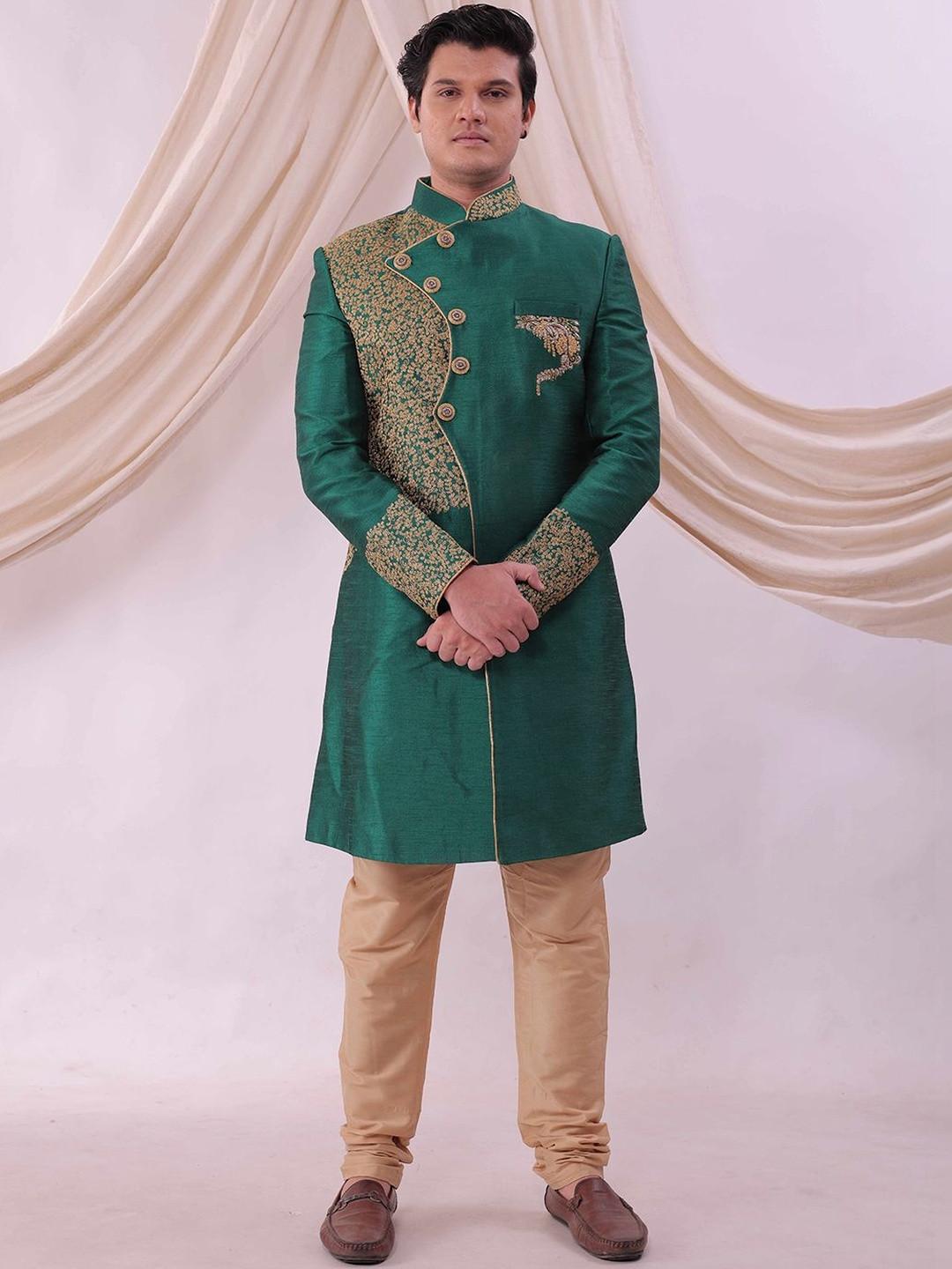 Desibutik Embroidered Mandarin Collar Sherwani