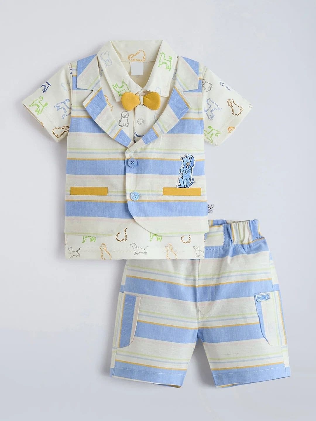 Hopscotch Boys Striped Shirt with Shorts
