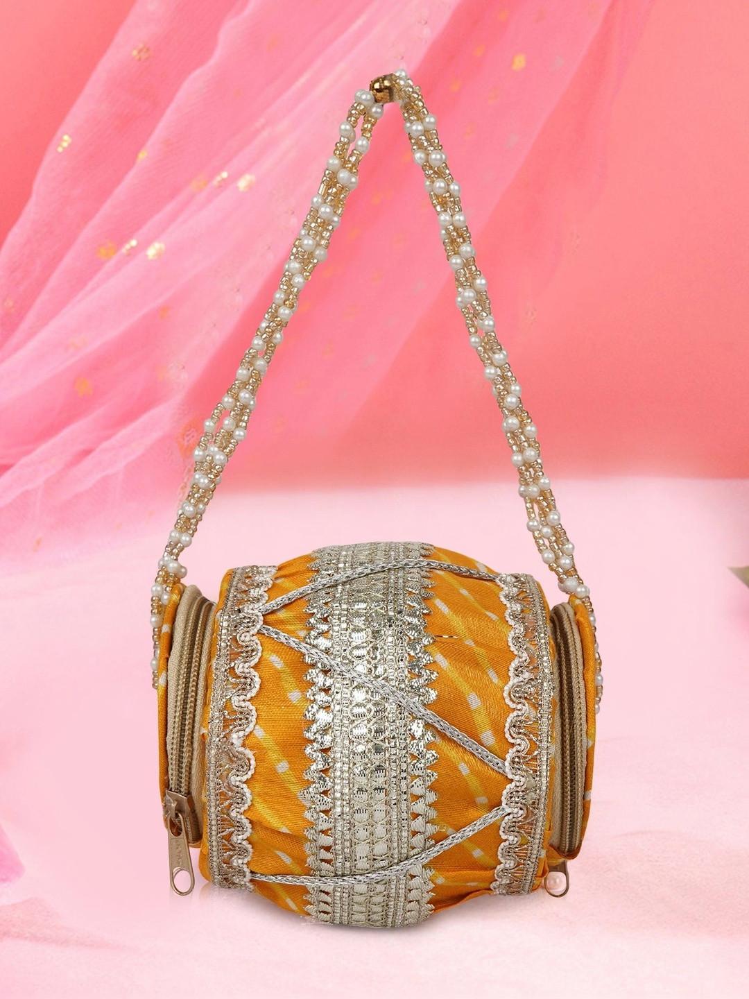 Lancer Textured Embellished Potli Clutch
