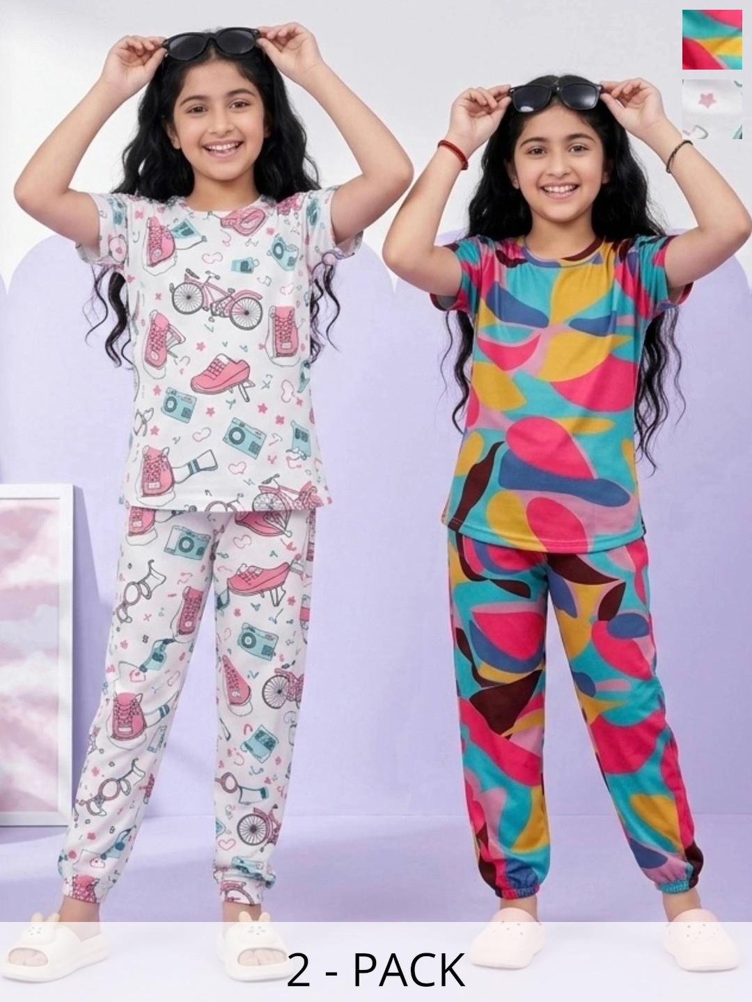 BAESD Girls Printed Short Sleeves Nightdress