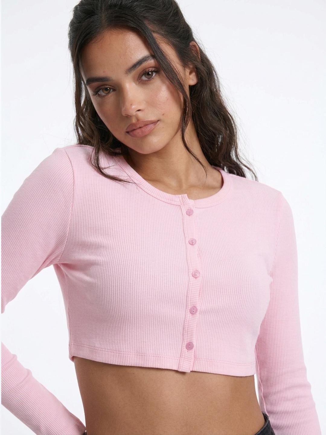 glitchez Round Neck Fitted Crop Top