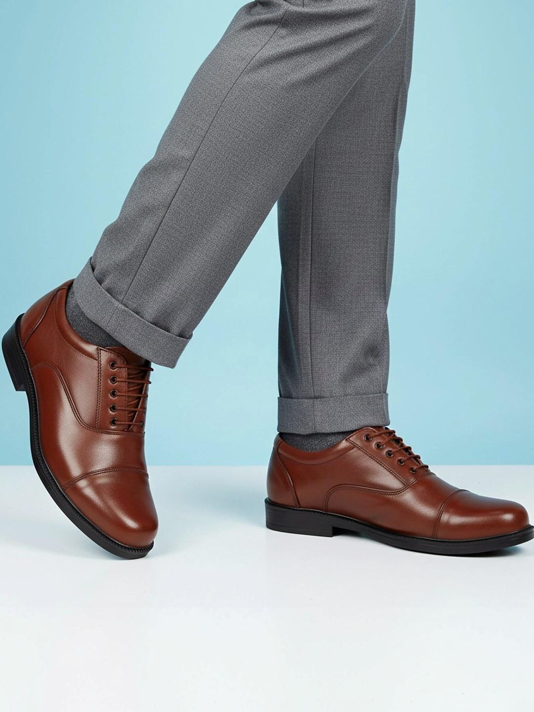 Vitoria Men Round Toe Lace-Ups Oxfords Formal Shoes With Cap