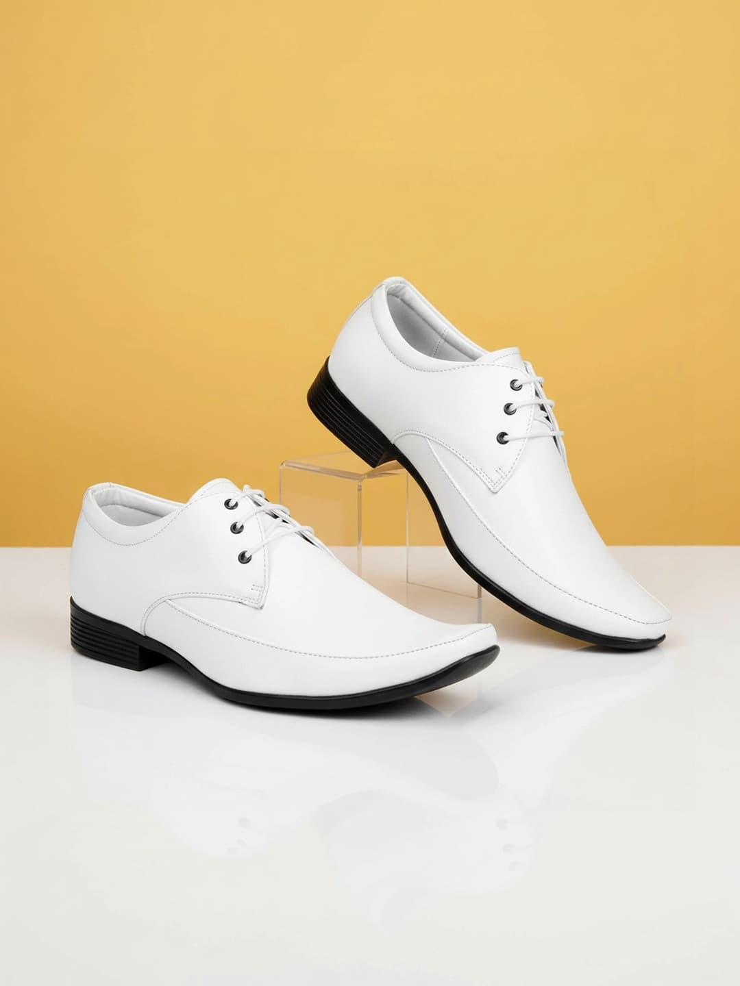 Vitoria Men Pointed Toe Lace-Ups Derbys Formal Shoes With Cap