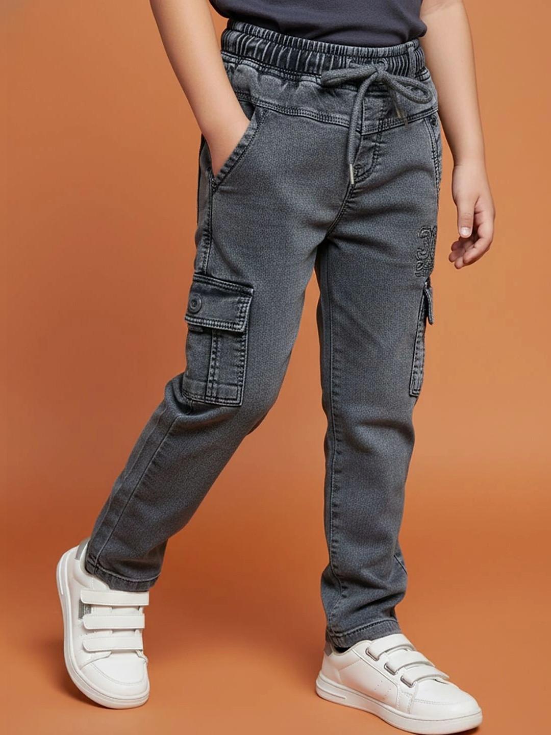 BAESD Boys Straight Fit Mid-Rise Low Distress Jeans