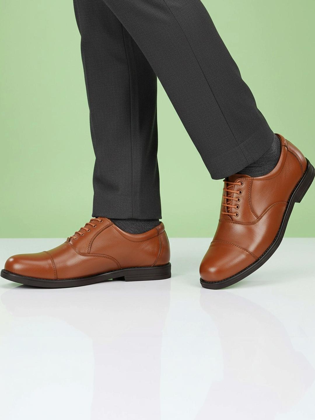 Vitoria Men Round Toe Lace-Ups Oxfords Formal Shoes With Cap