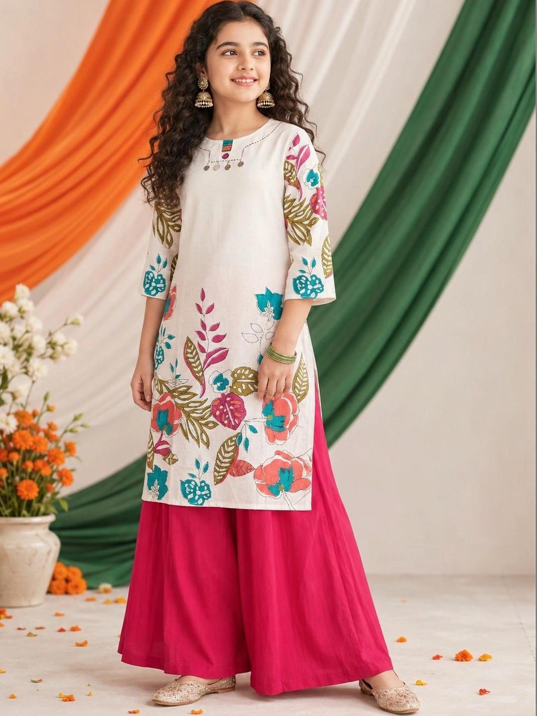 BAESD Girls Floral Printed Floral Kurta