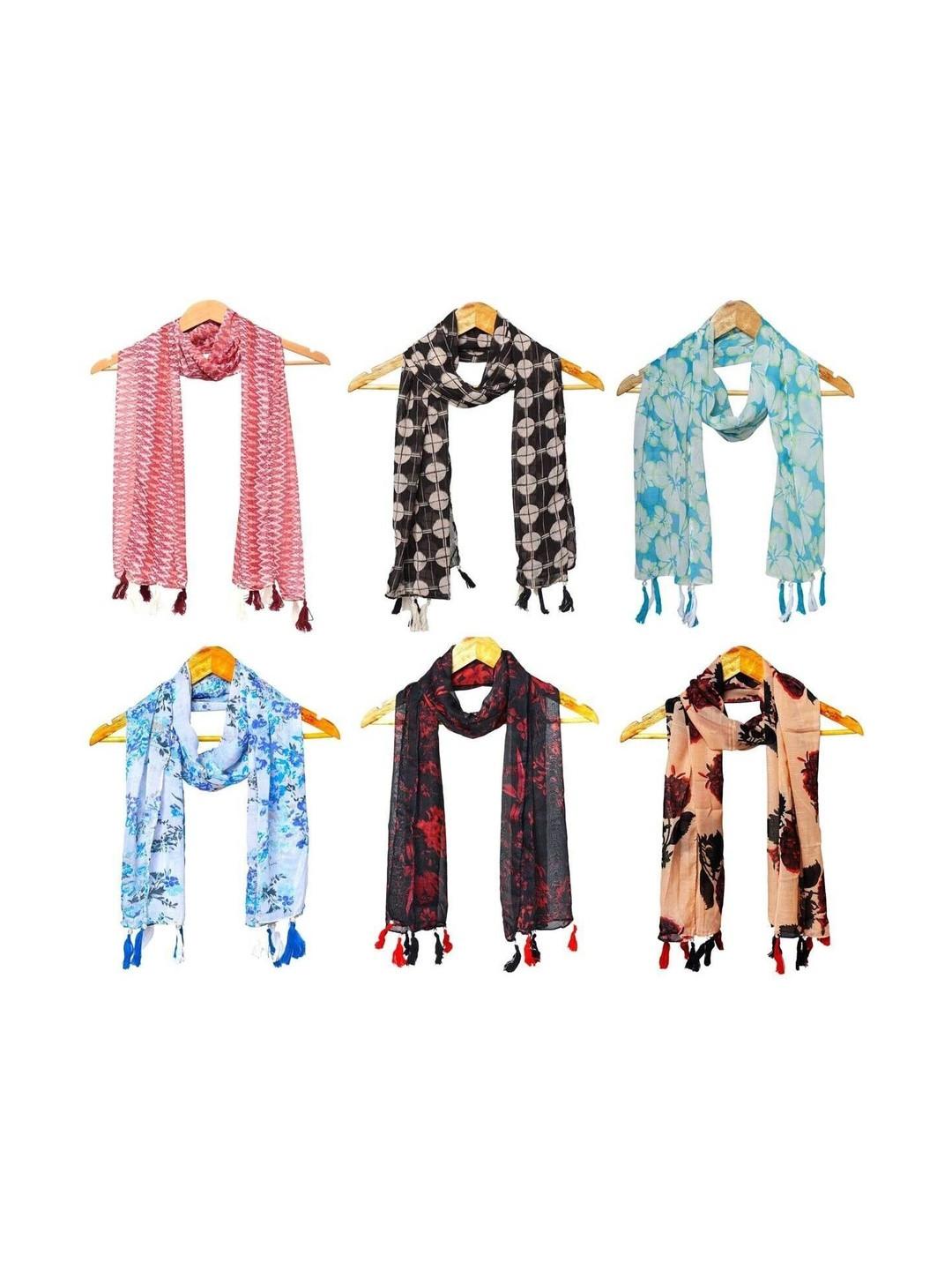 XMSFASHION Women Pack Of 6 Printed Stole