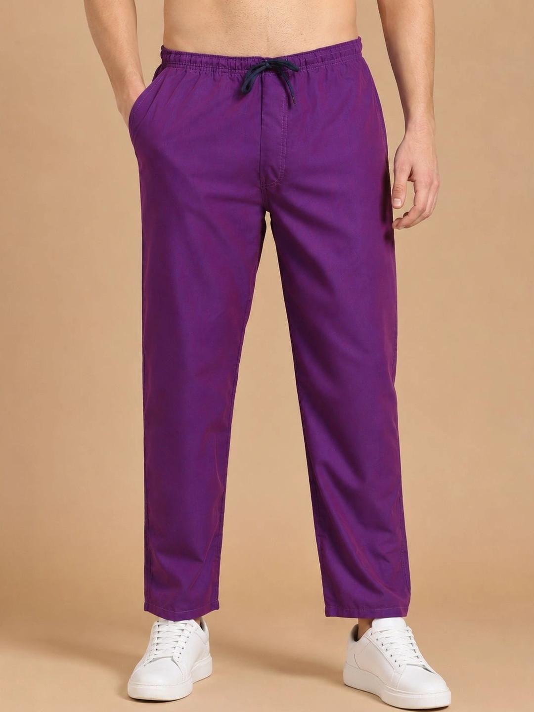 The Roadster Lifestyle Co Men Pure Cotton Mid-Rise Relaxed Fit Lounge Pants