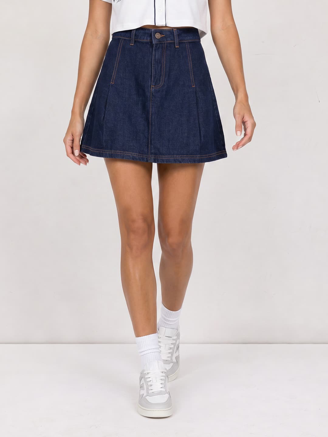 The Roadster Life Co. Pleated Pure Cotton Mini Skirt