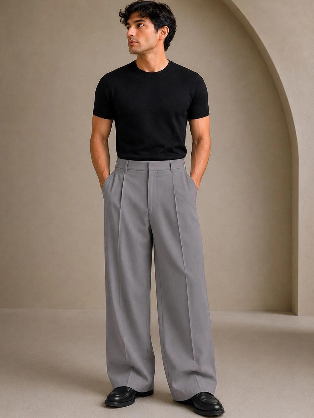 SENDIPO Men Smart High-Rise Easy Wash Pleated Trousers