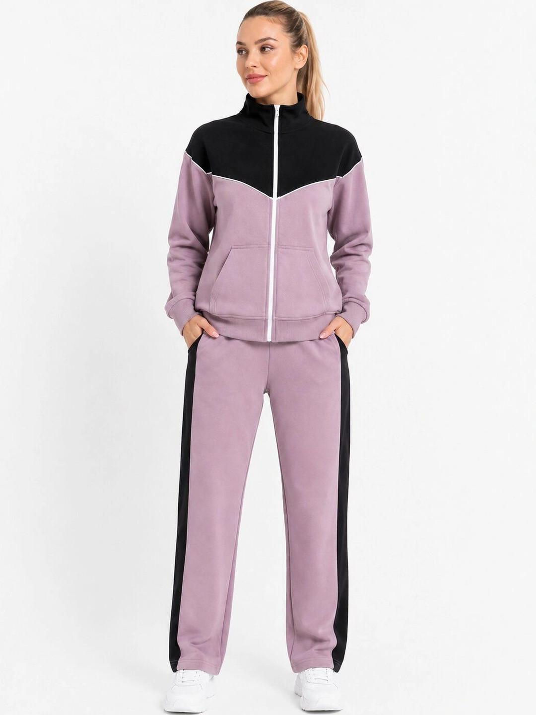 CARACAS Colourblocked Fleece Mock Collar Tracksuits