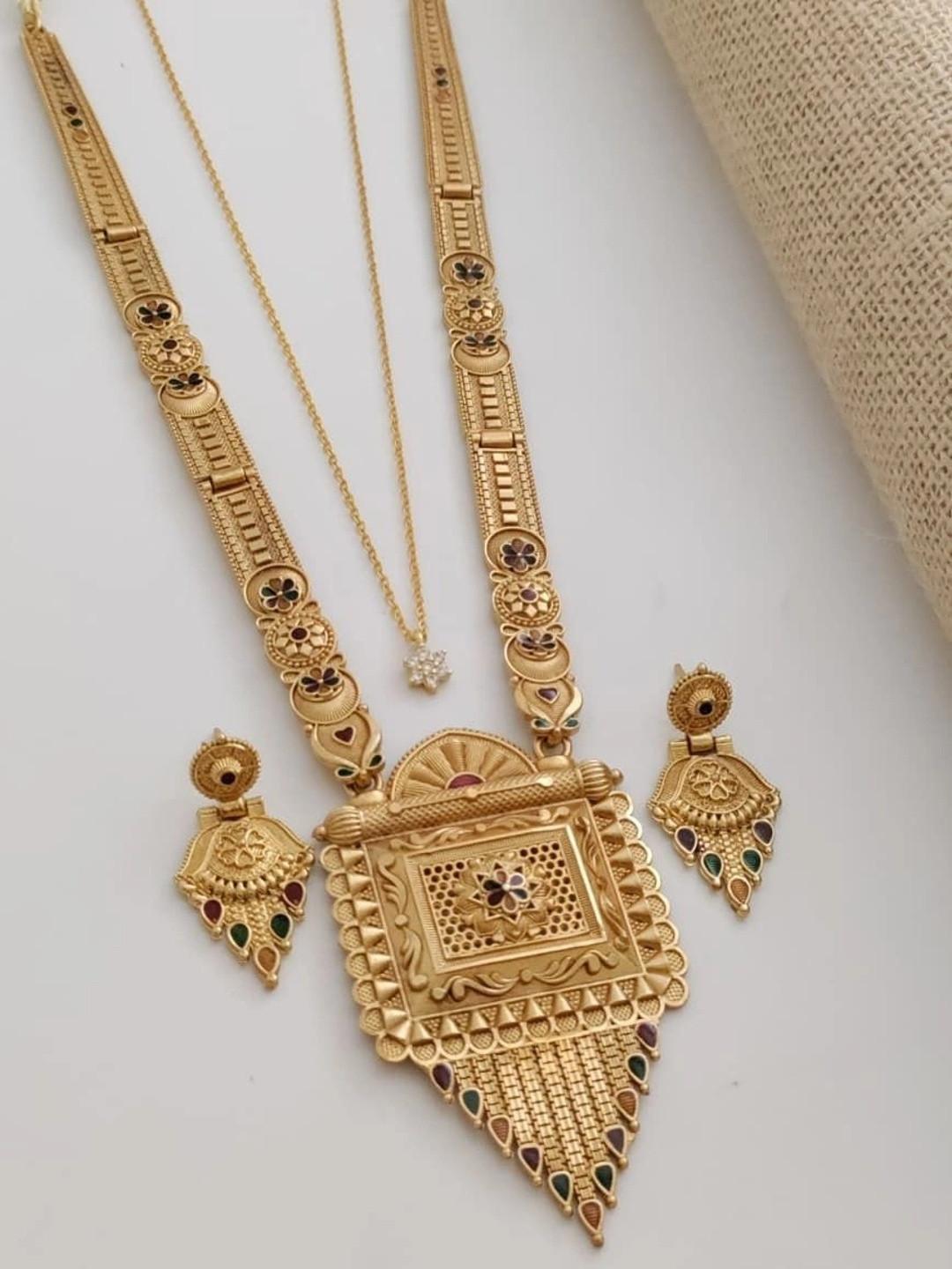 EvoraJewel Gold-Plated Antique Necklace and Earrings