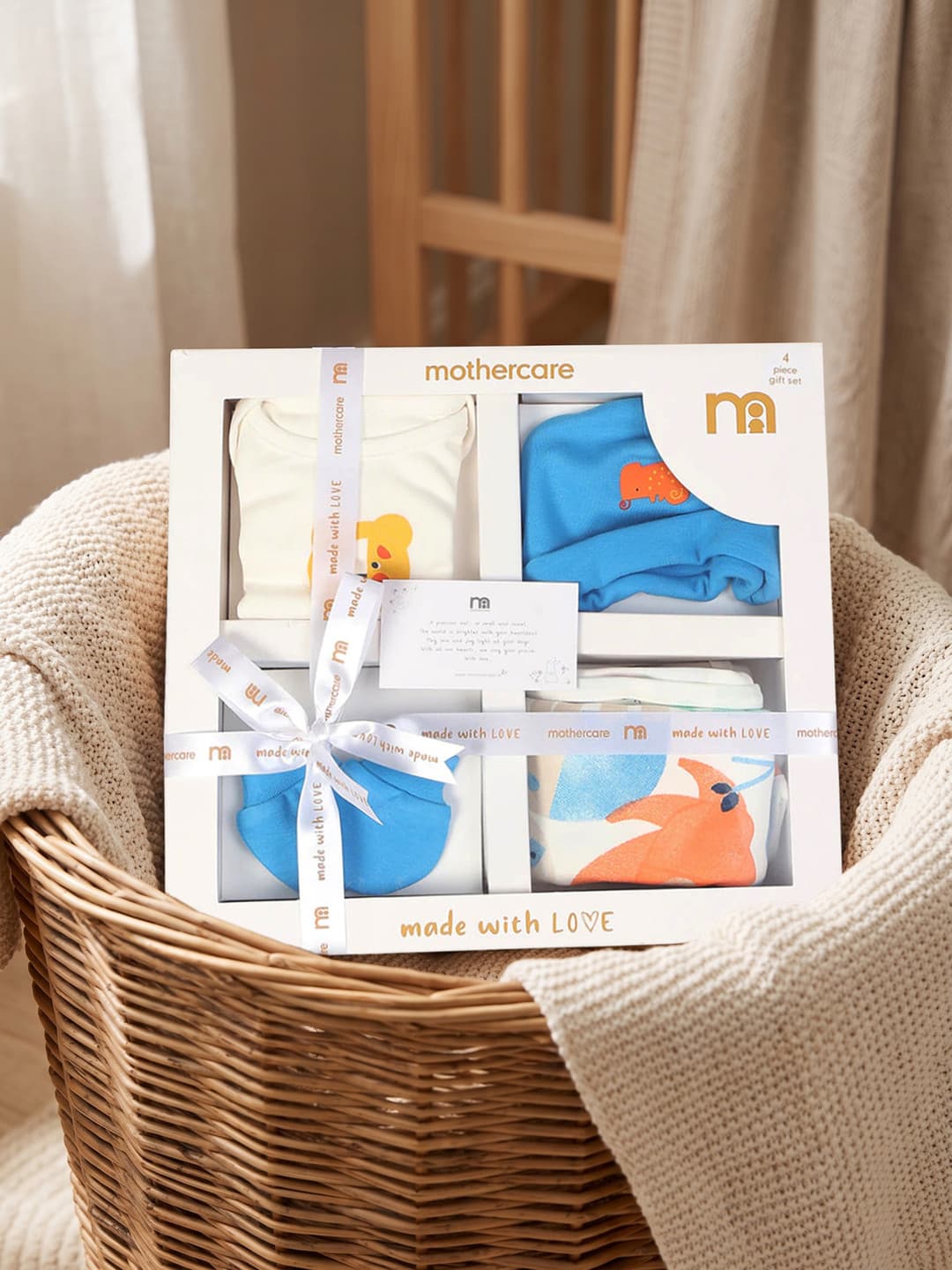 mothercare Boys Set Of 4 Printed Baby Apparel Gift Set