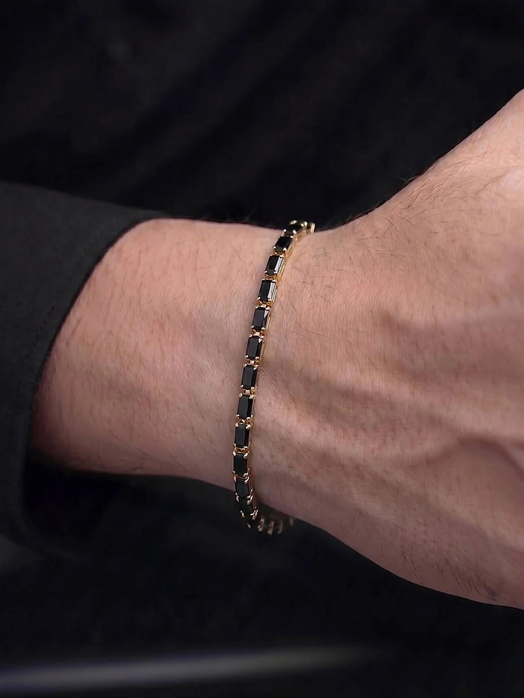 SWASHAA Men Brass Gold-Plated Link Bracelet
