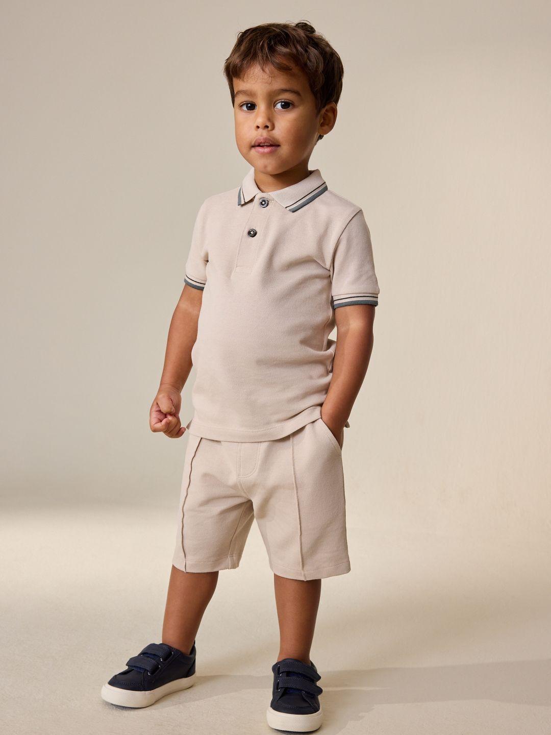NEXT Boys Pure Cotton Solid T-shirt with Shorts