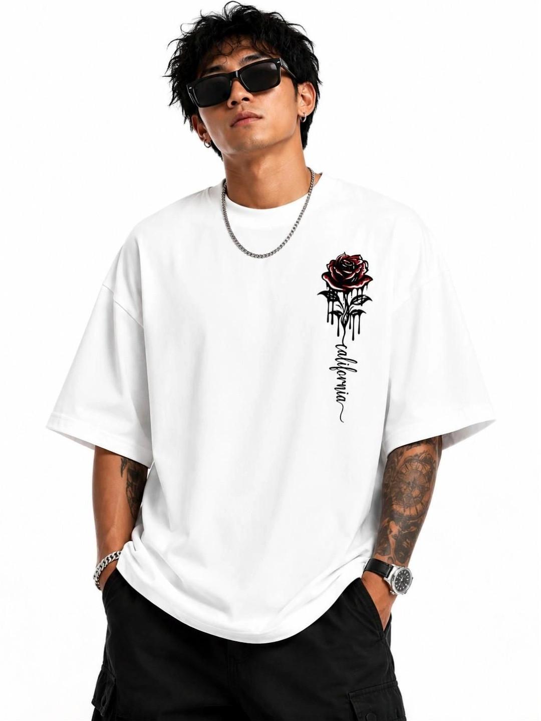 HASTEN Men Oversized Graphic T-shirt