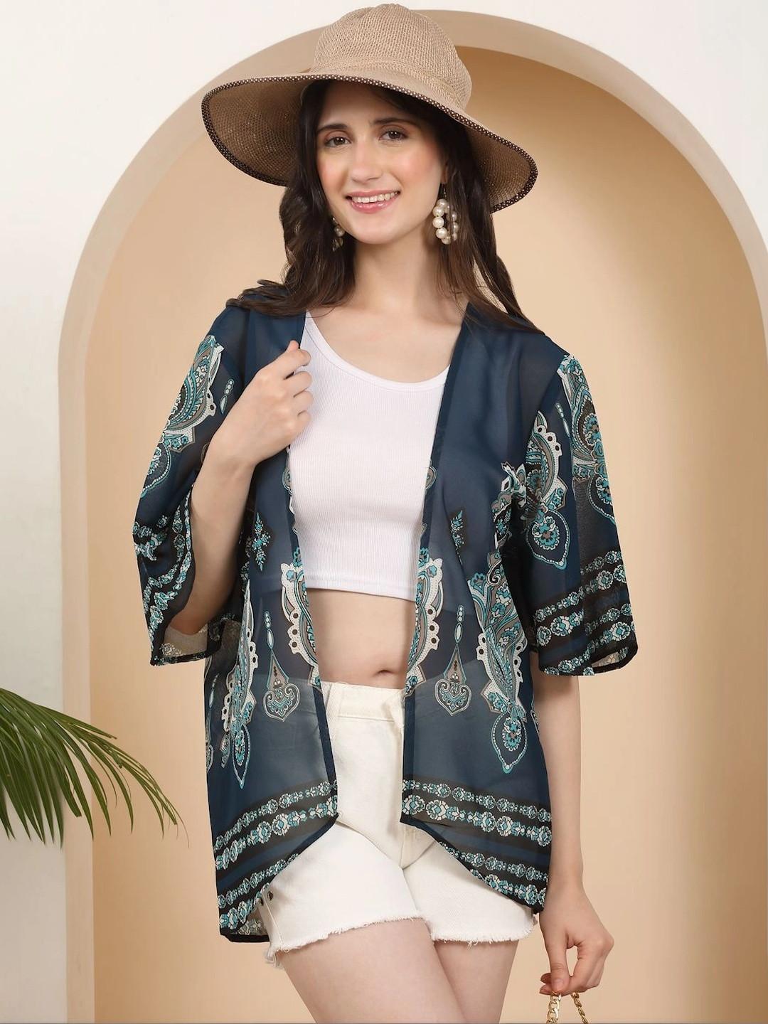 SZN Women Printed Bohemian Shrug