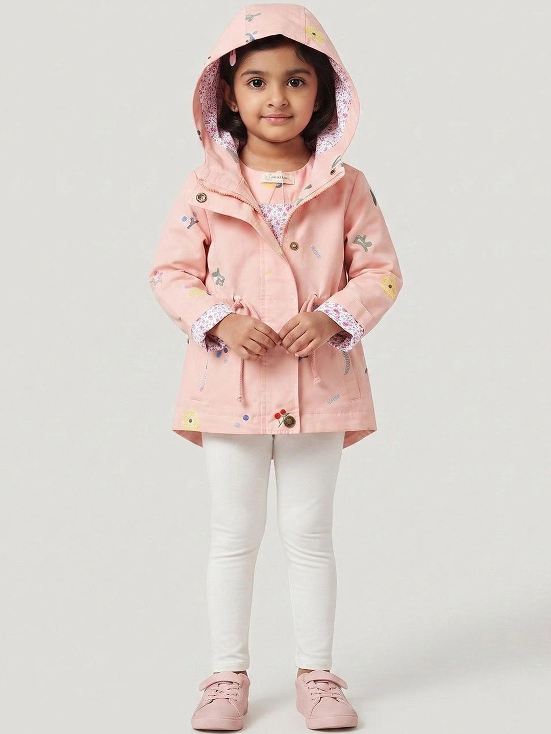 YK Girls Padded Jacket with Embroidered