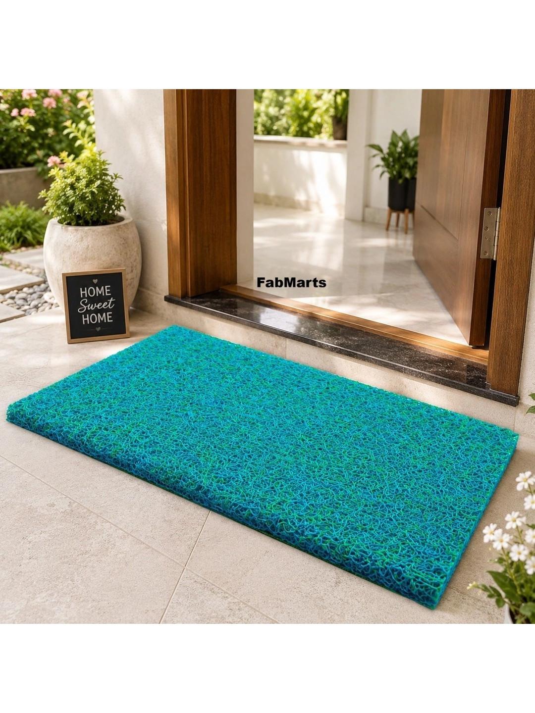 FabMarts 2-Pcs Teal Anti-Skid Doormats
