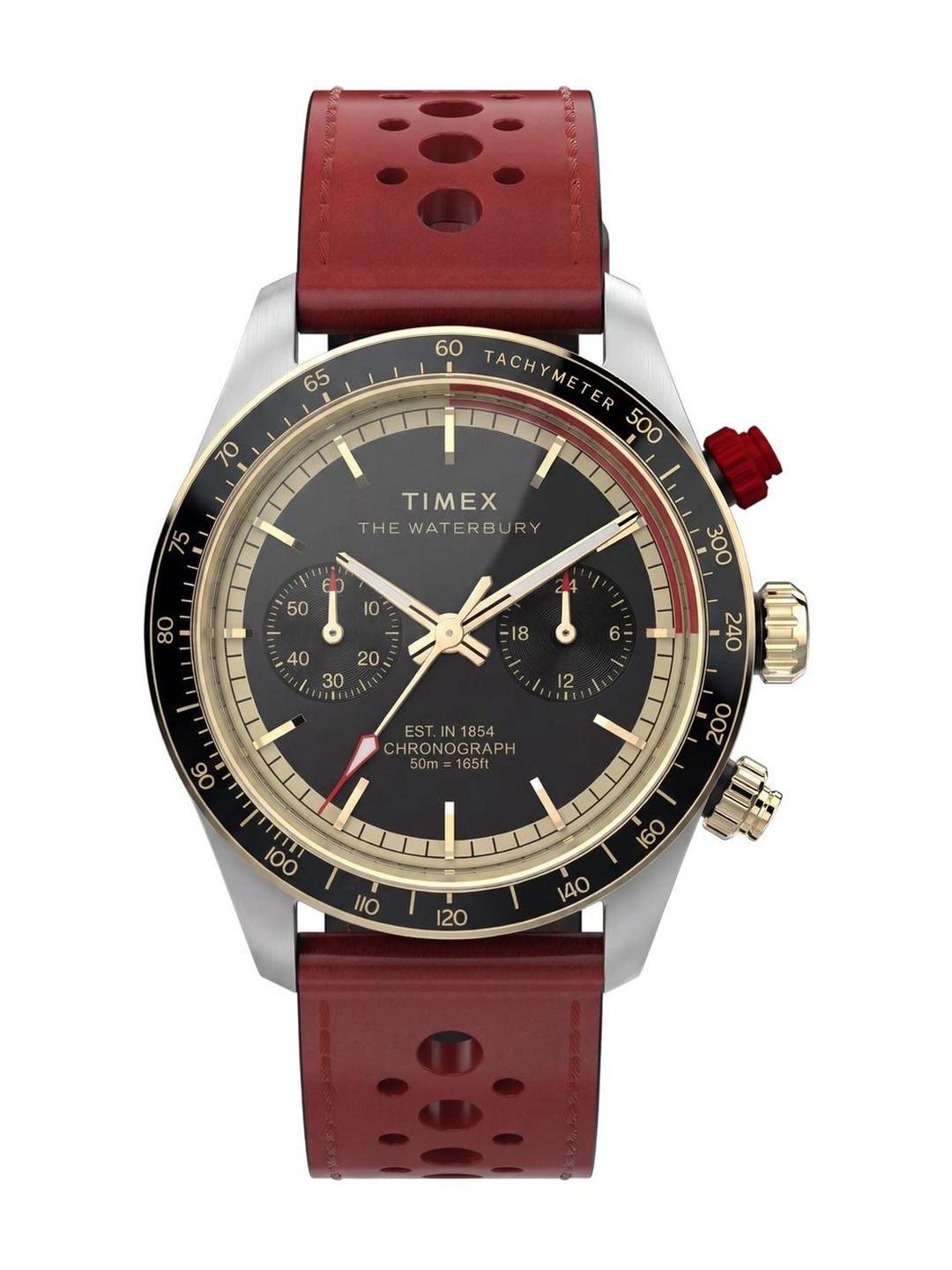 Timex Men Dial & Leather Straps Analogue Chronograph Watch TW2Y93400UJ