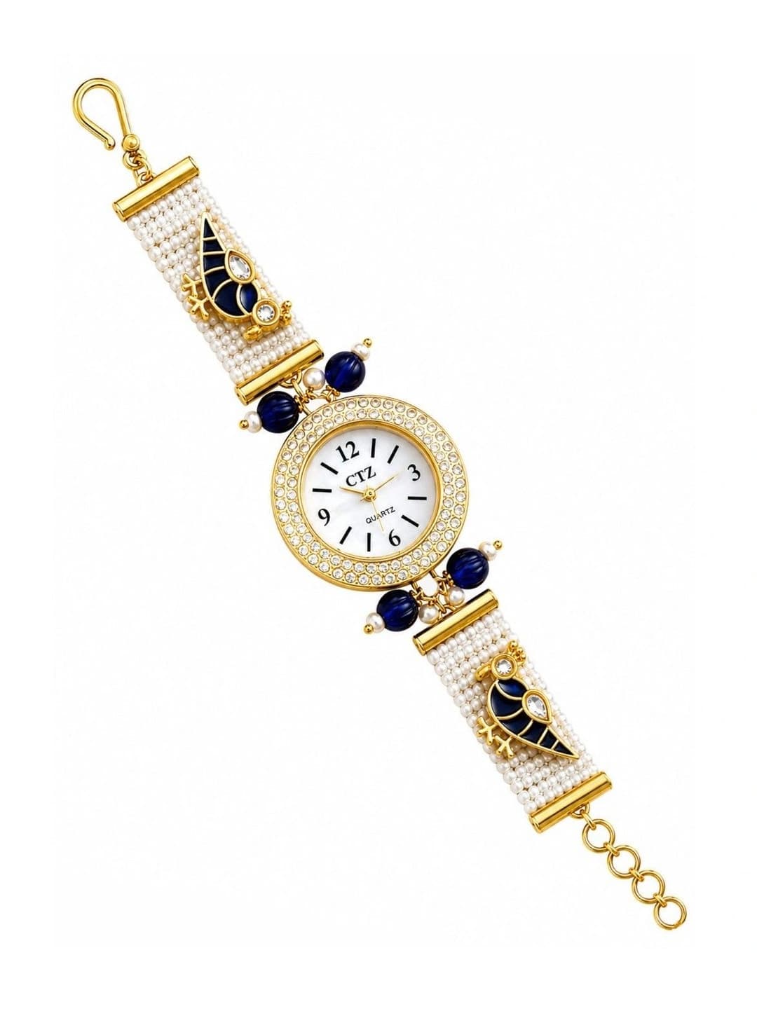 ARISTAL Jewellery Women Dial & Embellished Straps Analogue Watches White Pearl Strap Watch