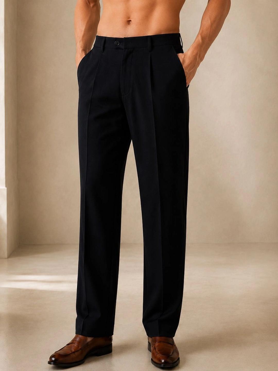 HERE&NOW Men Relaxed Easy Wash Trousers
