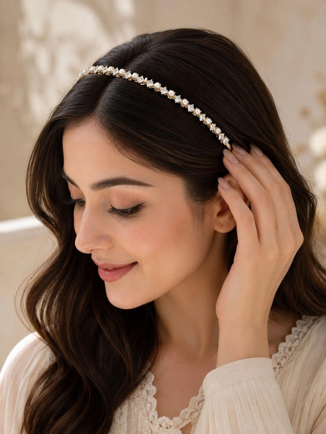Abhushanam Pearl Golden Shine Hairband