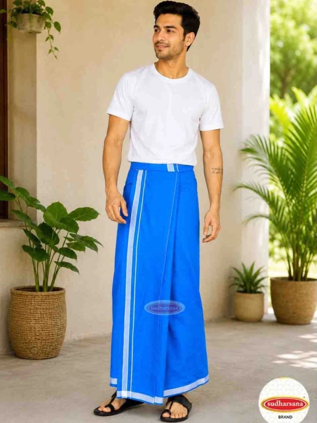 sudharsana Men Cotton Dhoti Dhotis