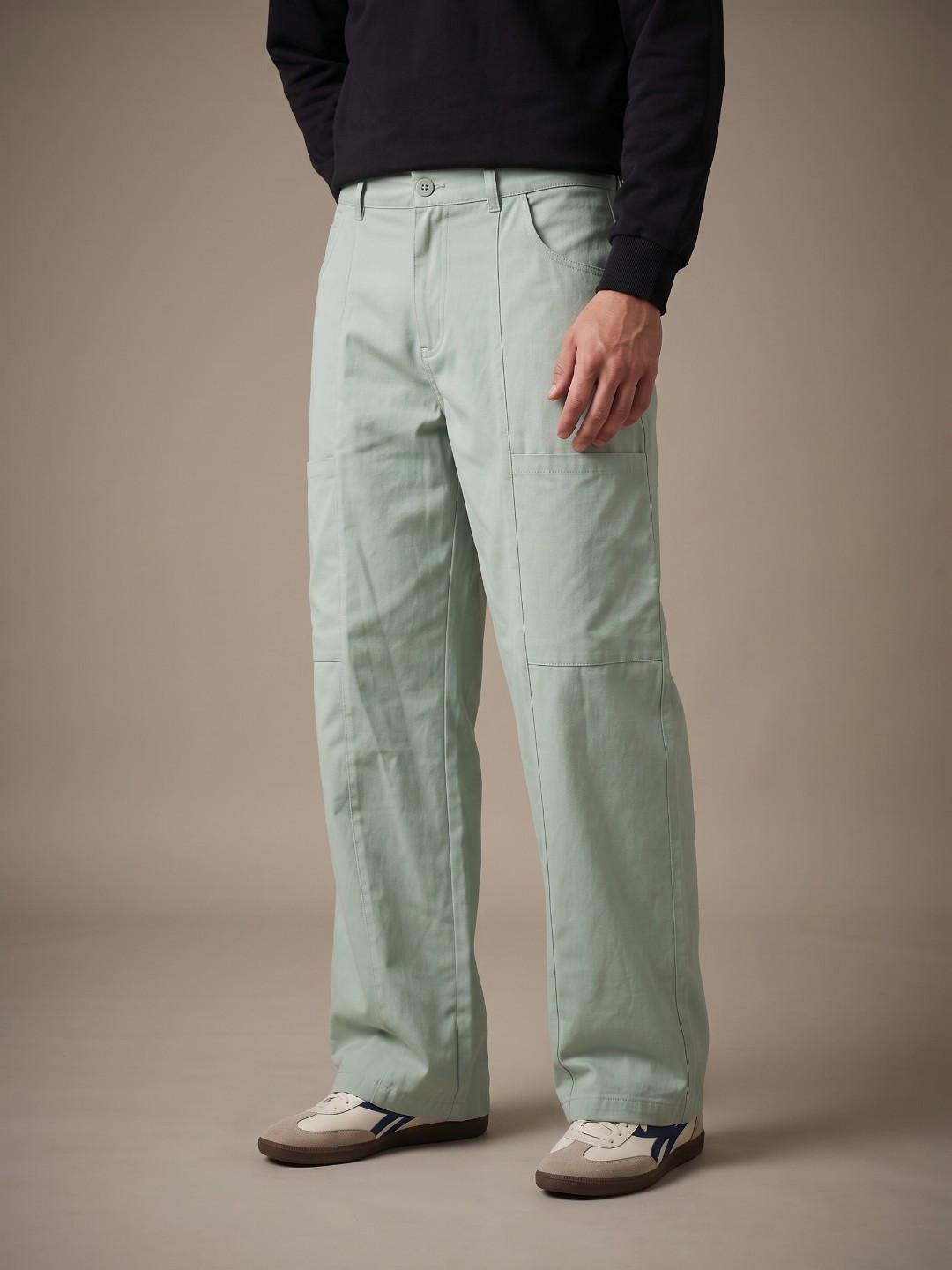 glitchez Men Wide Leg Cargos Trousers