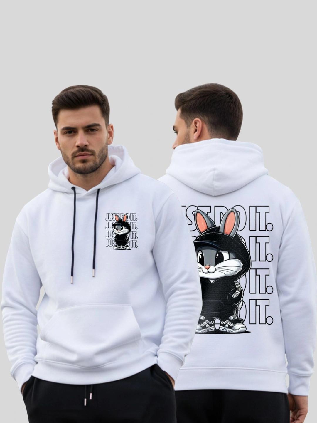 kanhuzzz Men Printed Hooded Sweatshirt