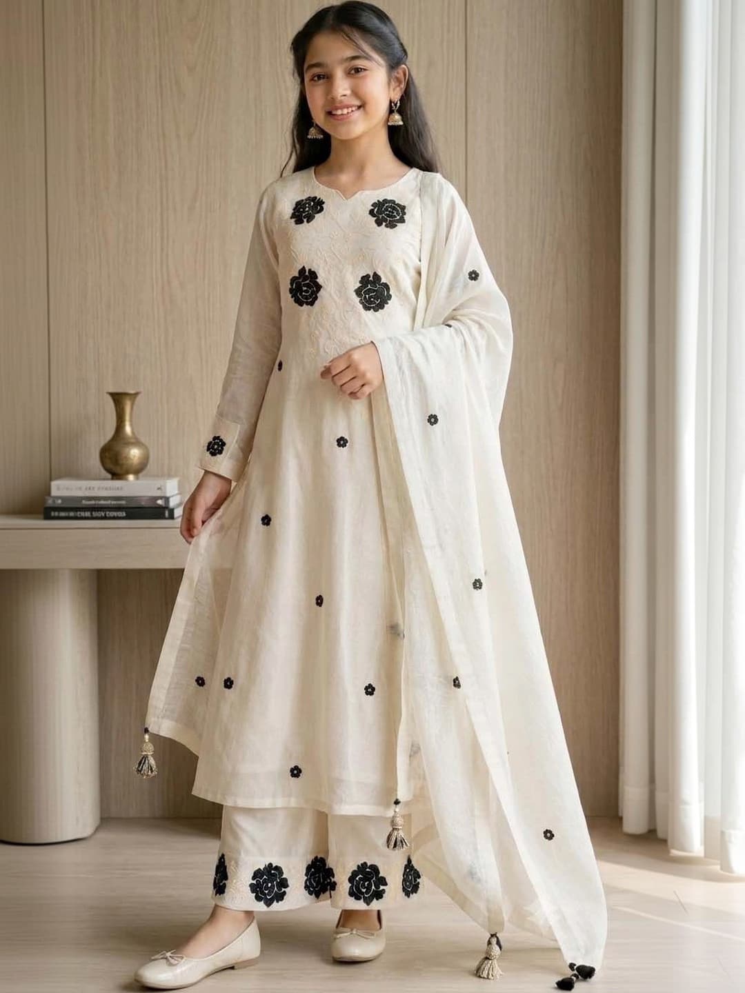 Fastvilla Floral Embroidered A-Line Maxi Dress