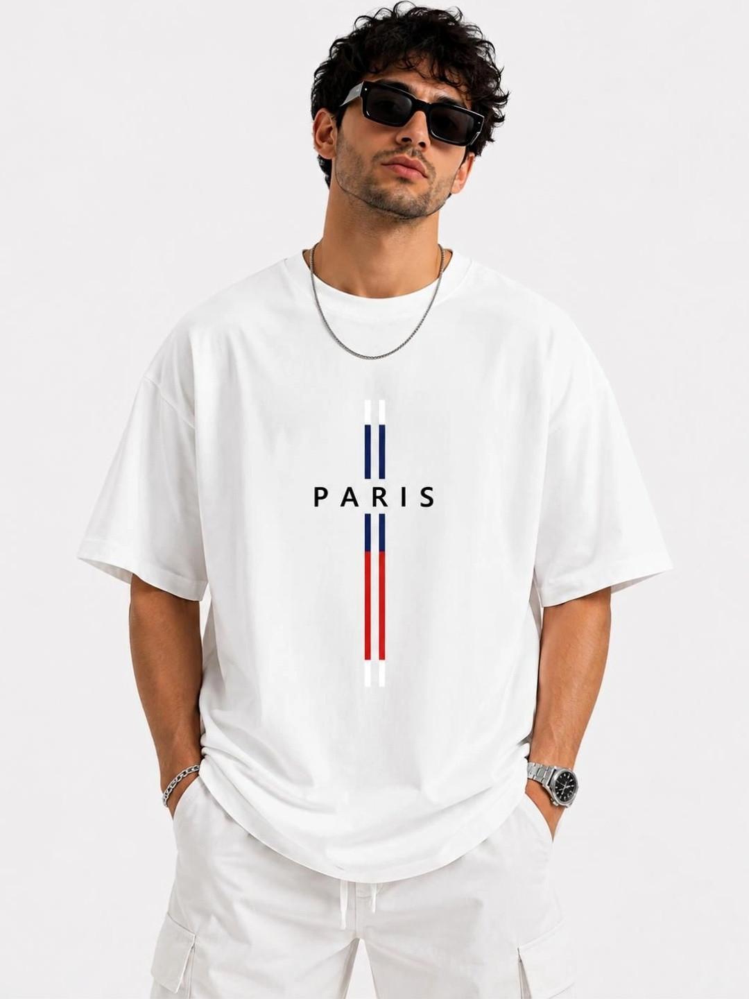 HASTEN Men Oversized Typography T-shirt