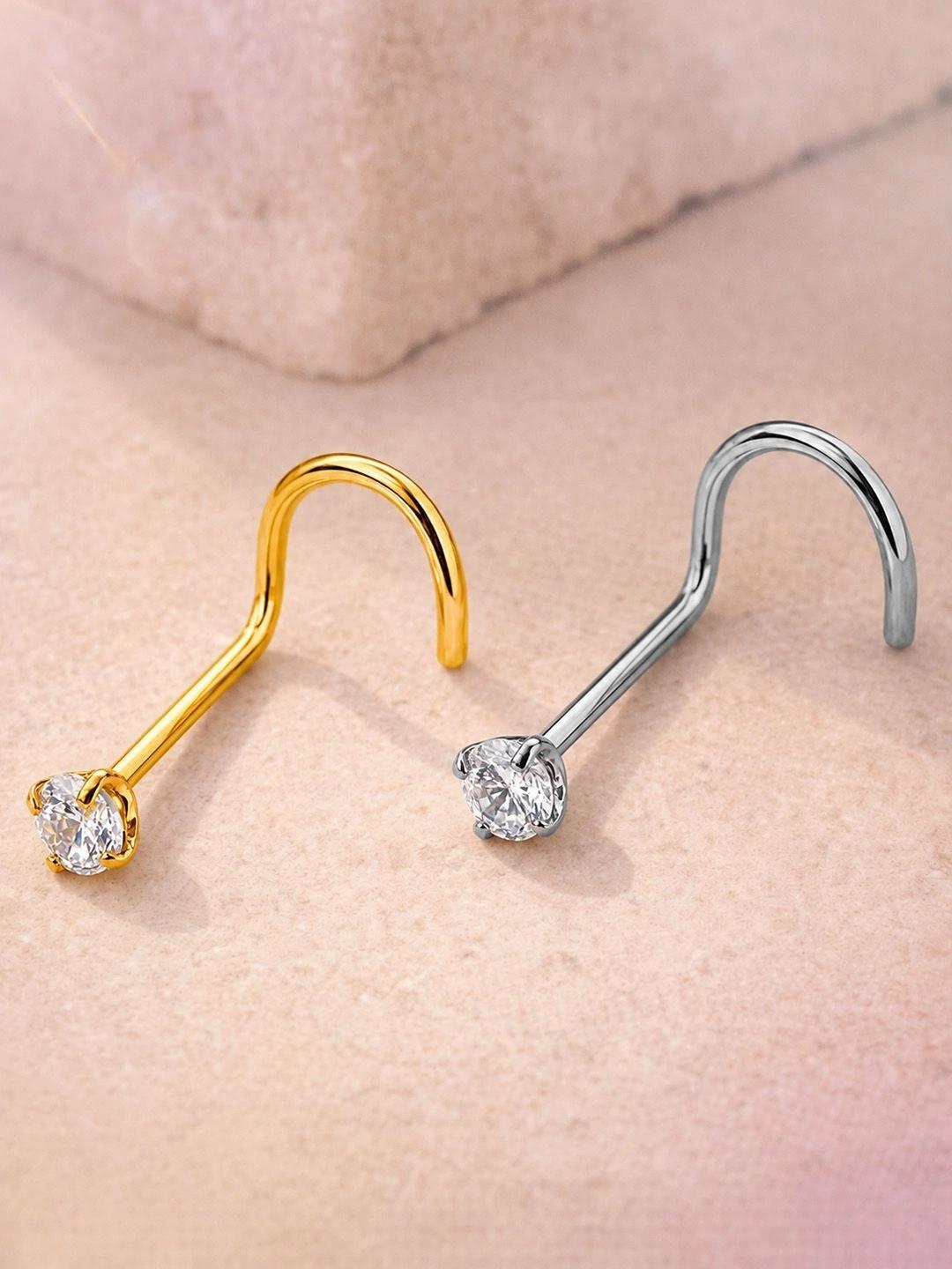 MAZZINI Gold-Plated Crystals Stud Nosepin