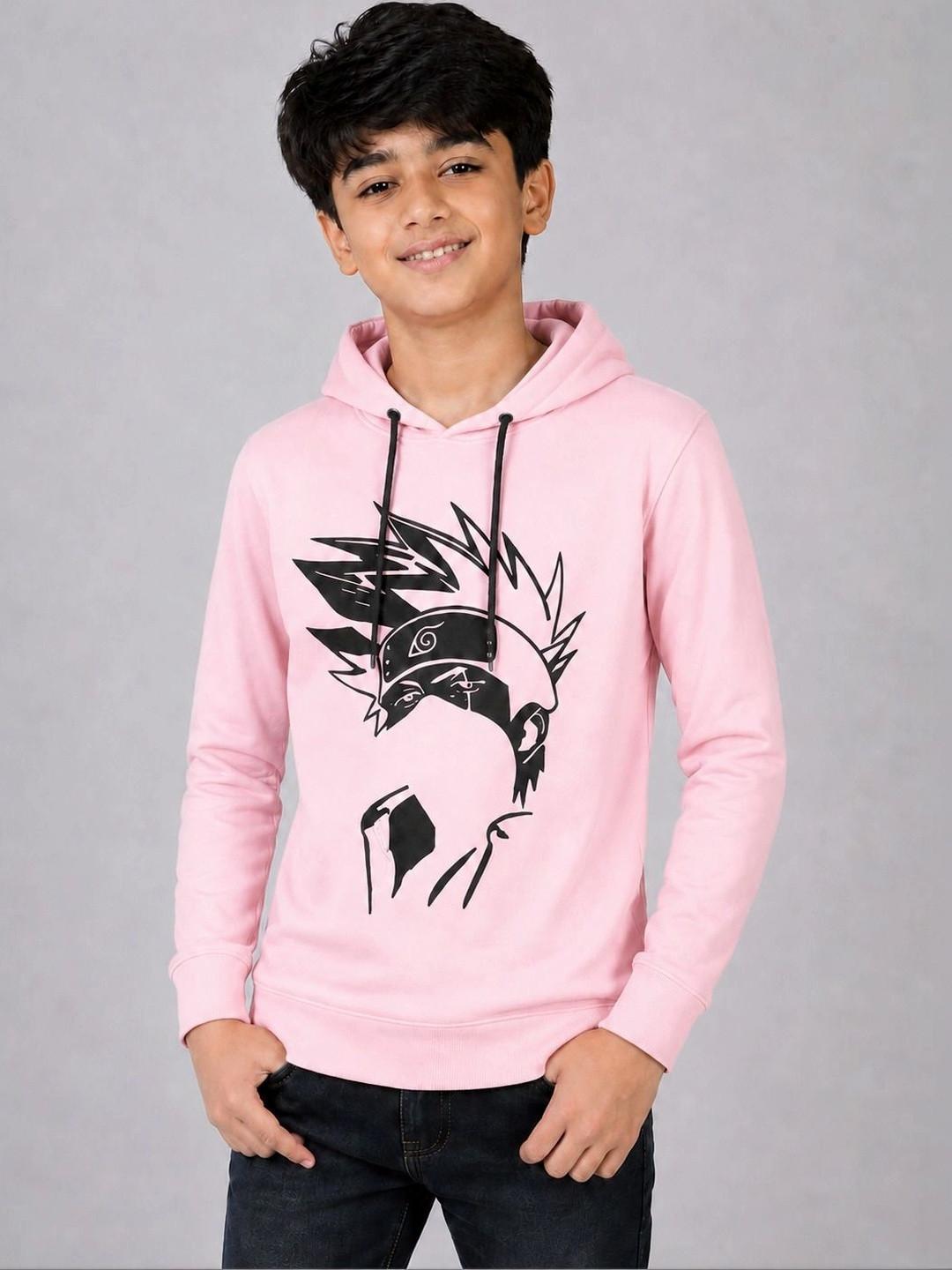 DIAZ Kids Printed Hooded Pockets T-shirt