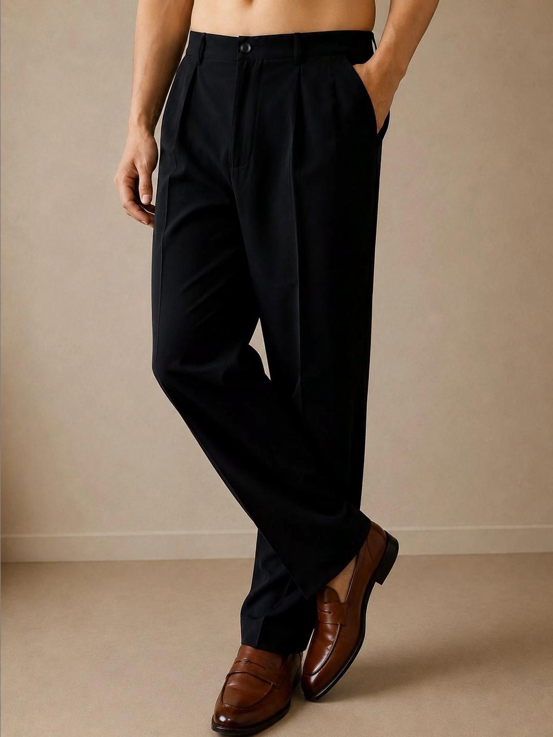 House of Pataudi Men Relaxed Easy Wash Trousers