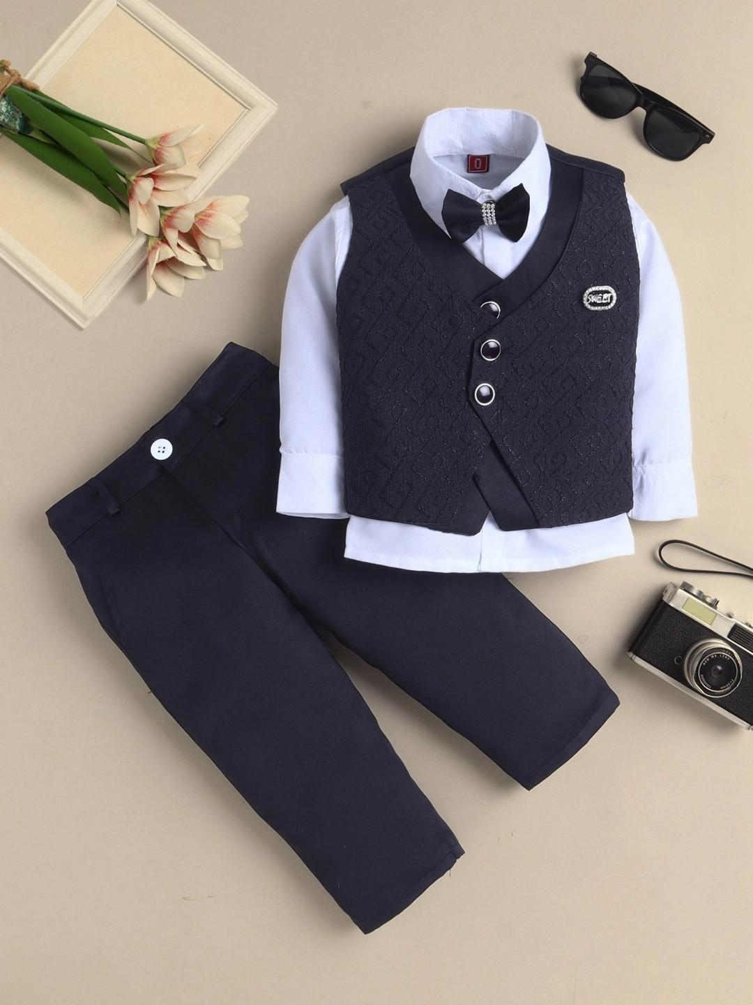 Sangria Boys Single Breasted 3-Pcs Suits With Bowtie