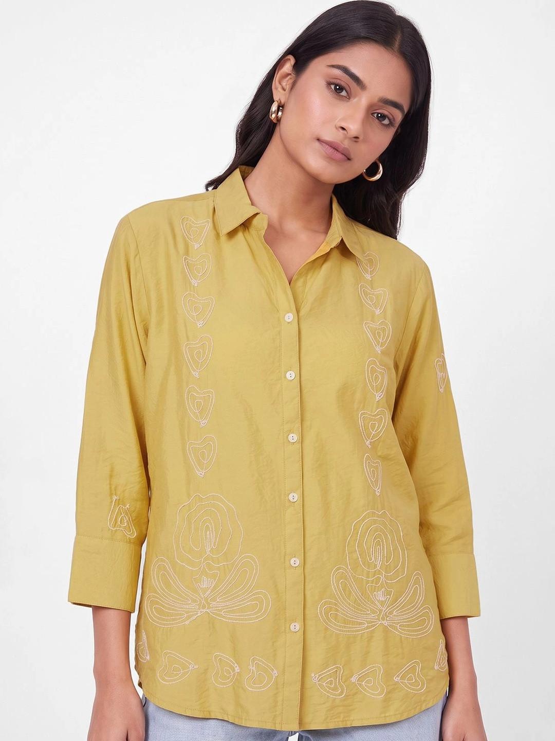 max Shirt Collar Embroidered Tunic