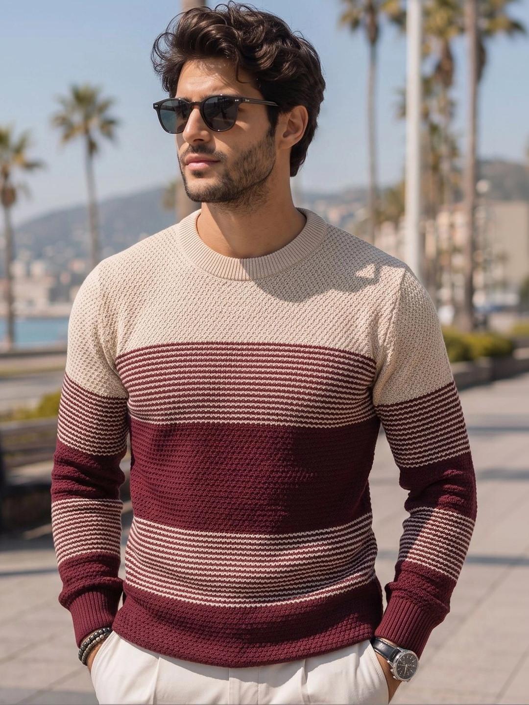SZN Men Striped Pullover