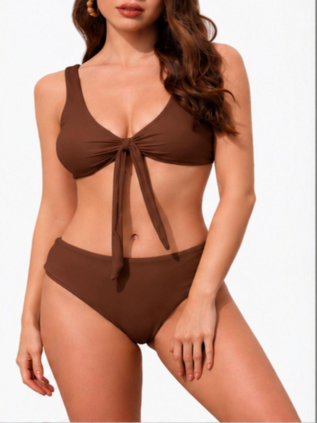 IKNAA V-Neck Swim Bikini Set