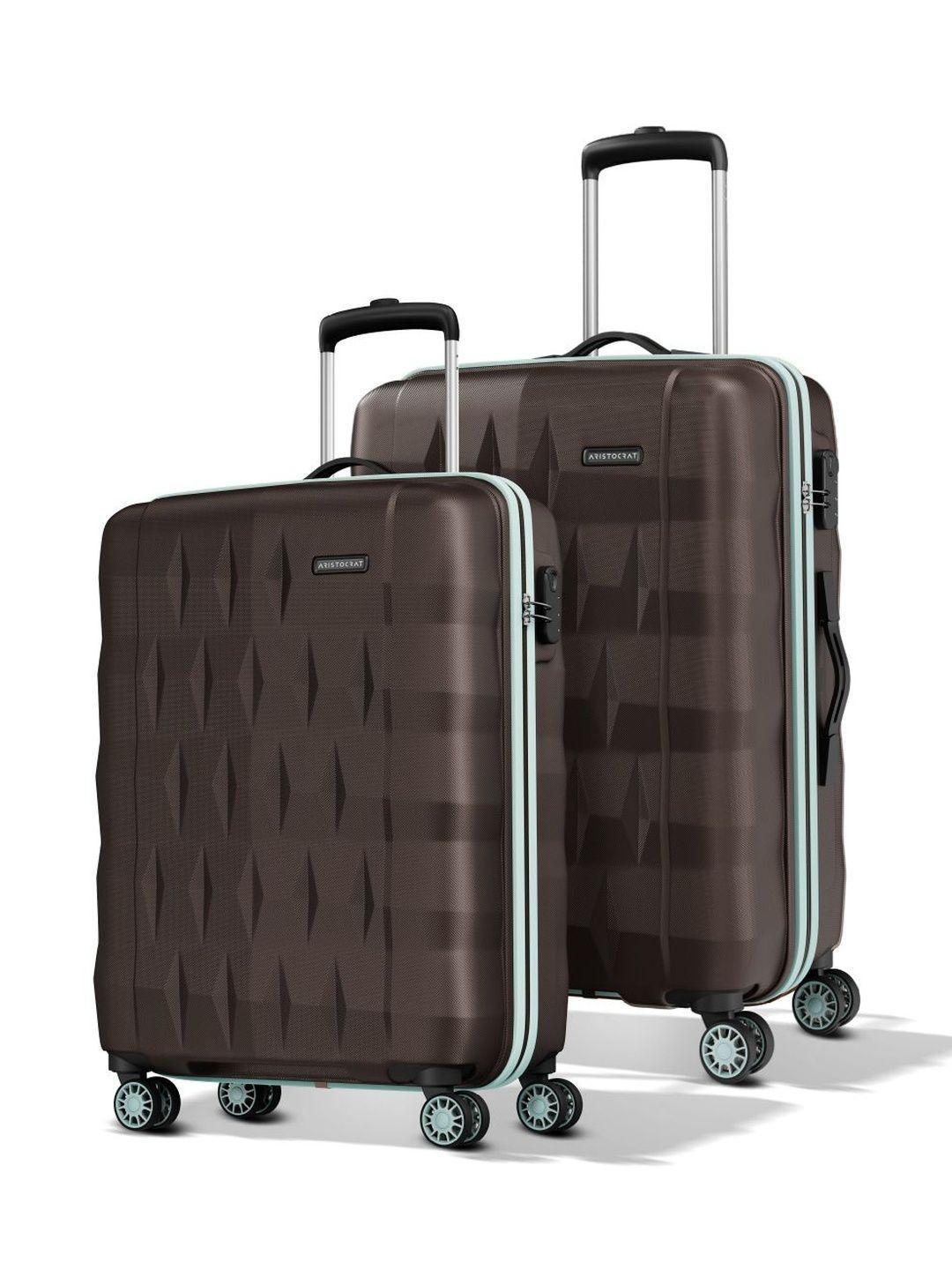 Aristocrat Unisex Set of 2 Comet Dark Brown S-M Hard Luggage Check-in Trolley