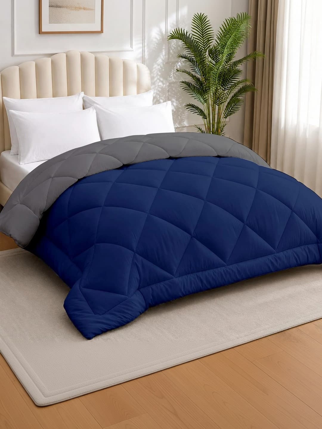 AYKA Navy Blue & Grey Heavy Winter 300 GSM Duvet