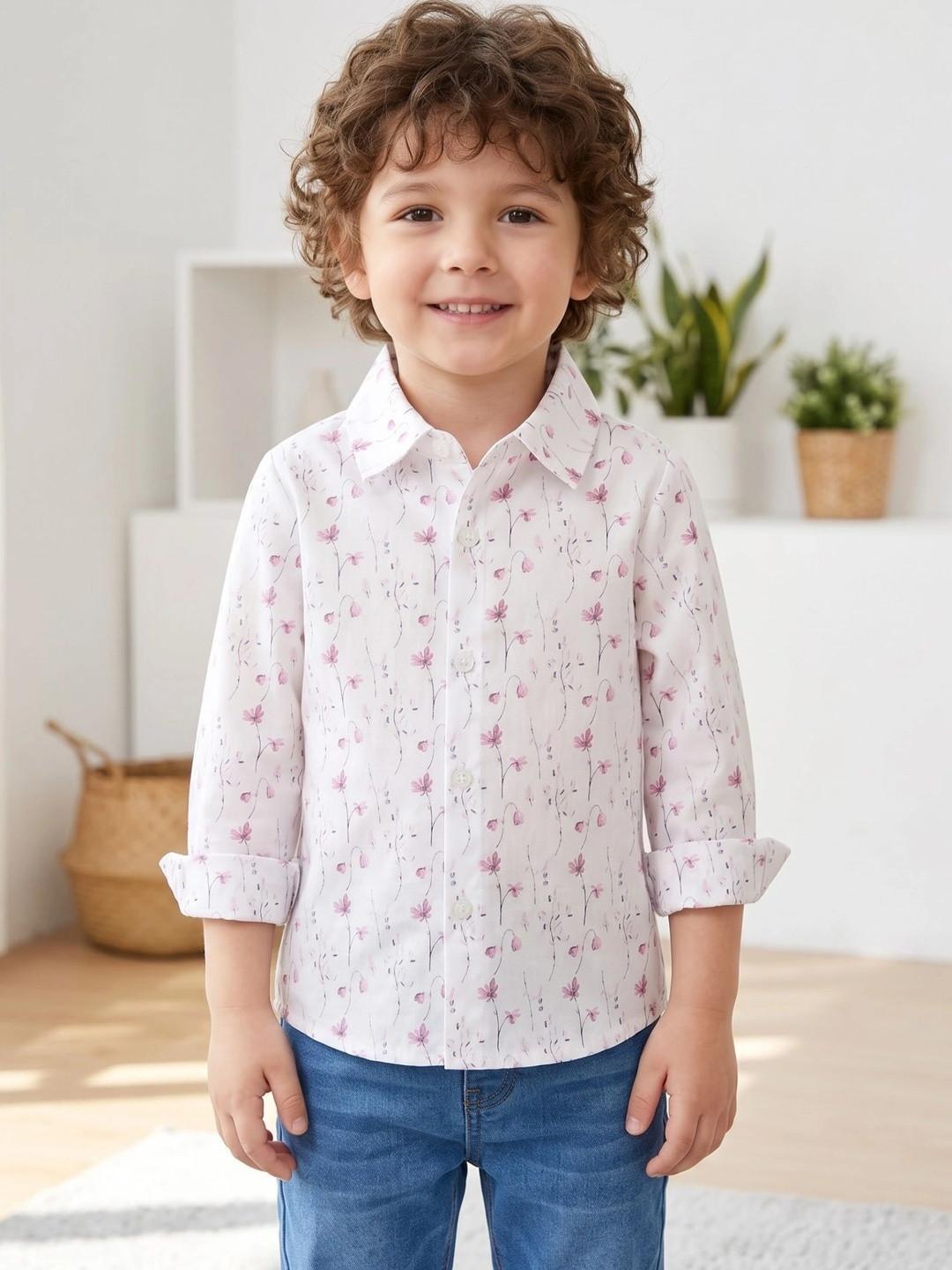 Kidlily Boys Classic Floral Printed Casual Shirt