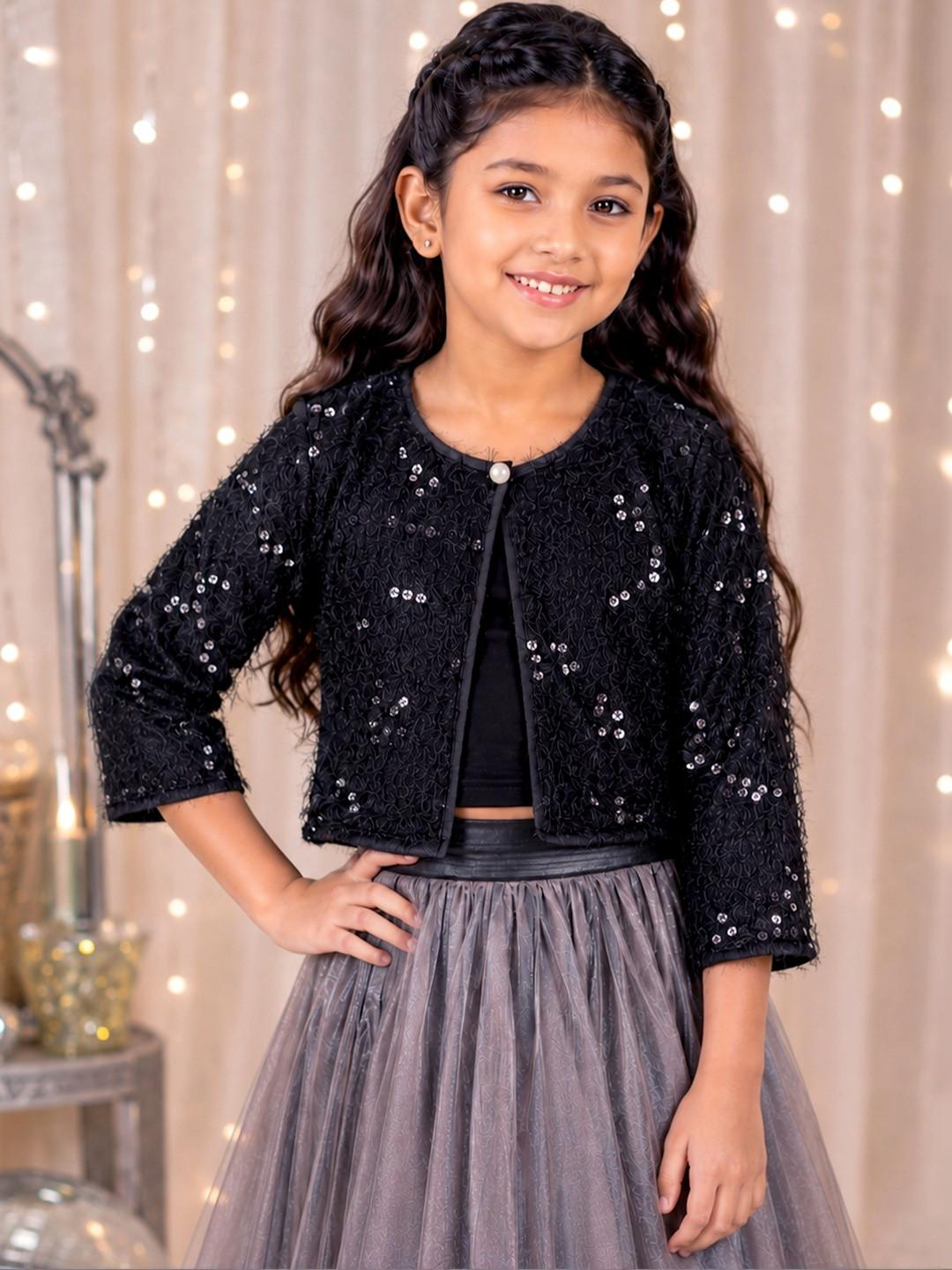 KiddoPanti Girls Lightweight Crop Open Front Jacket